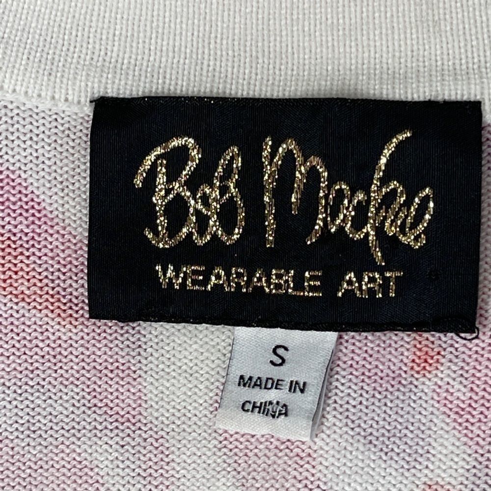Bob Mackie Wearable Art Pink Animal Print Button-Front Cardigan Size S - Picture 9 of 12